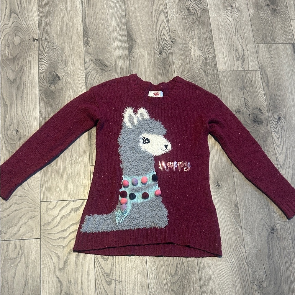 Burgundy Llama Sweater